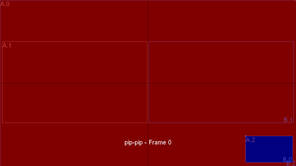 pip-pip transition with key frames and cross overlaid